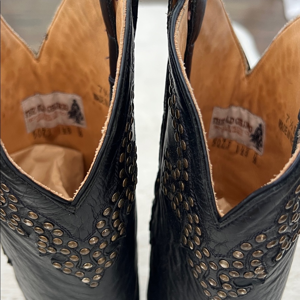 The Old Gringo Studded Black Leather Cowboy Boots, size 7.5 - Picture 8 of 16